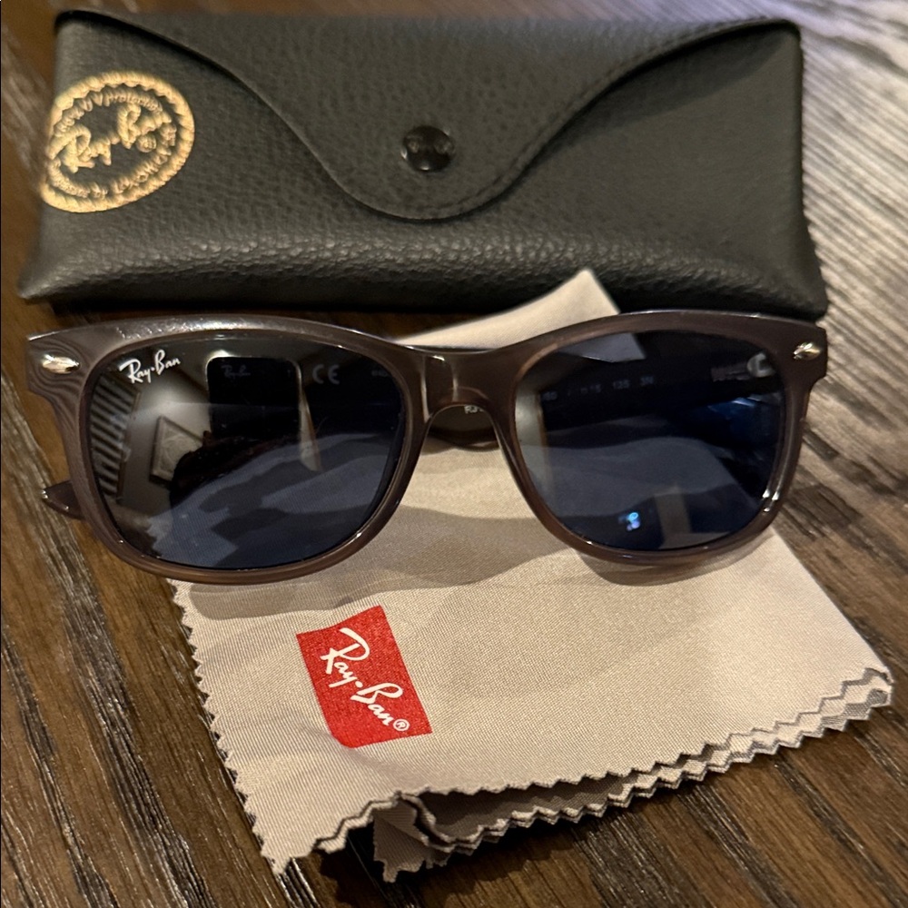 Kids wayfarer Ray-Ban Gray Sunglasses with Black Case